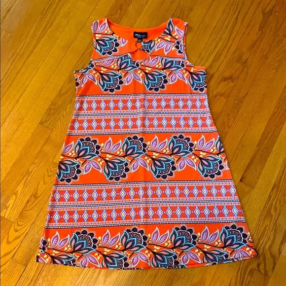 RN Studio by Ronni Nicole Orange Paisley Floral Midi Dress Size XL #D18 - Picture 1 of 9